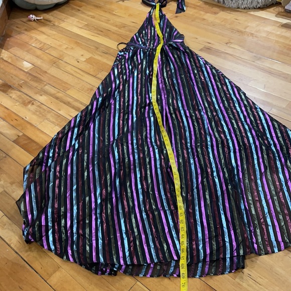 MILLY Angie Stripped organza halter gown - Picture 5 of 11